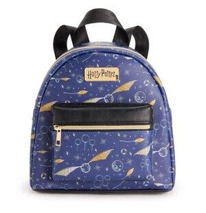 NEW Harry Potter Navy Blue Quidditch Printed Mini Backpack Wizarding World NWT